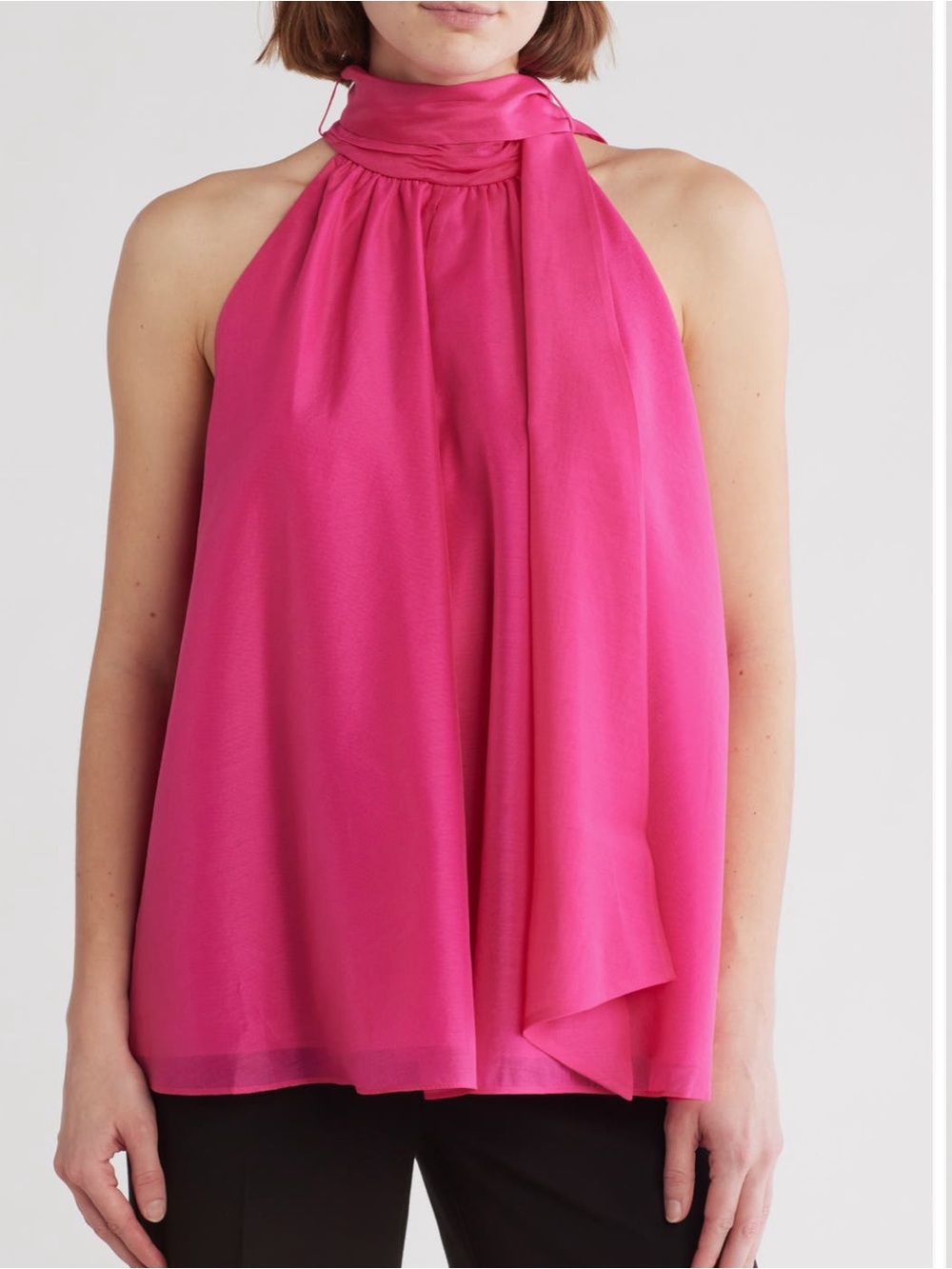Ted Baker Fuchsia Halter Neck Sleeveless Top with Scarf Bow Detail 0 4 6